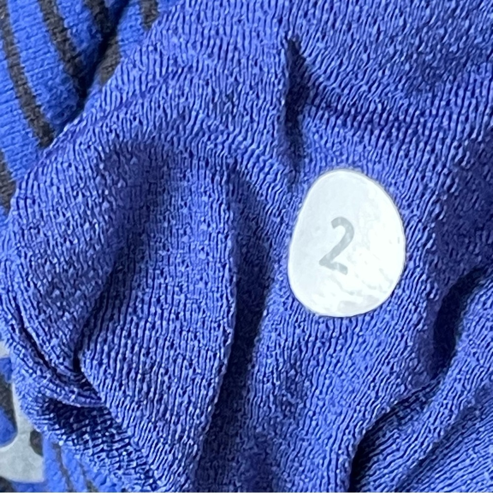 LULULEMON Kanto Catch Me Long Sleeve Kanto Stripe Sapphire Blue Black Size 2 - Picture 8 of 13